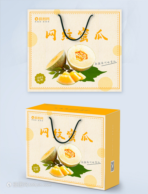 水果哈密瓜簡約包裝盒設計